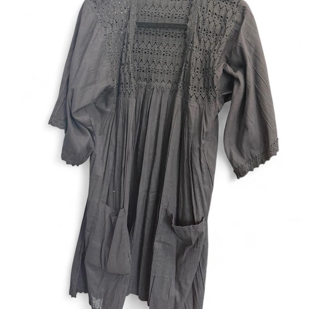 Handmade Artisanal Black Kimono